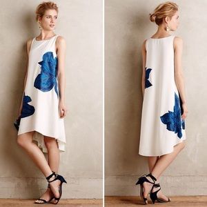 Anthropologie Ranna Gill Embroidered Bluebell Dress Sz L